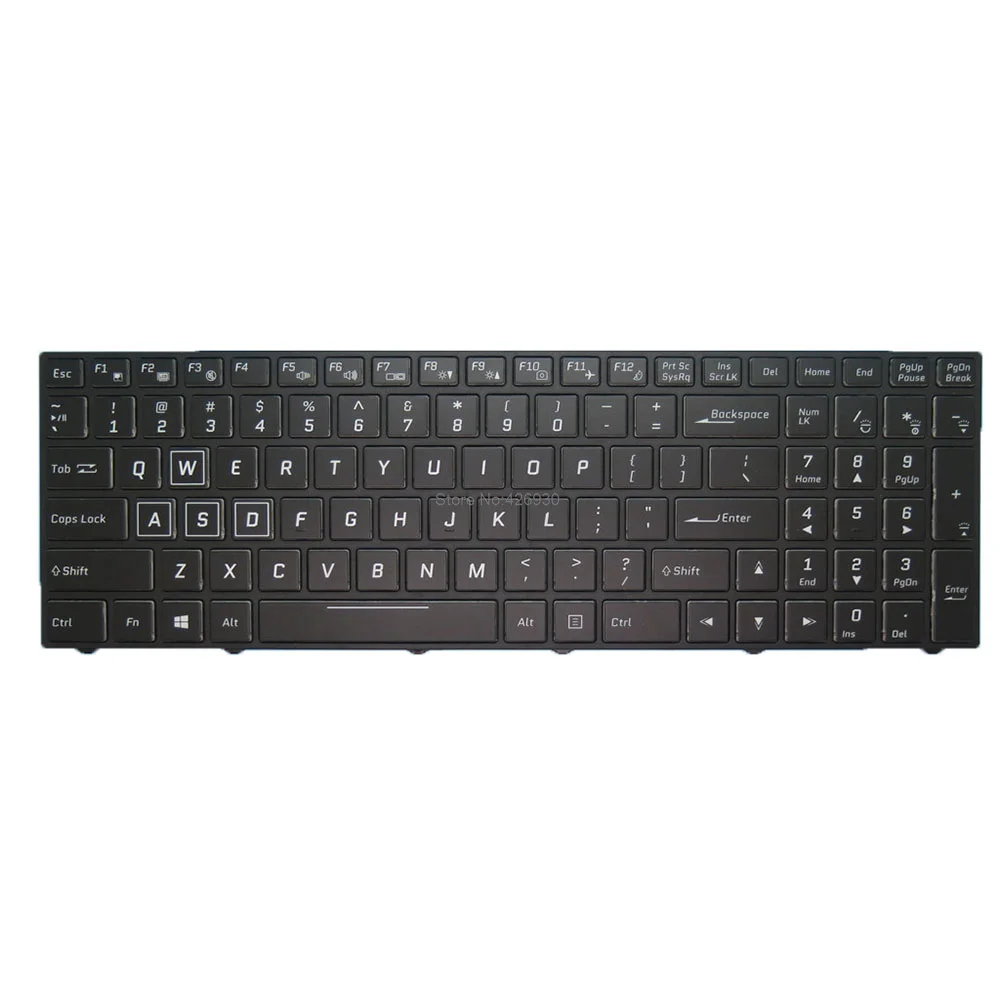 Клавиатура для ноутбука Eurocom Q5 Q6 Английский АМЕРИКАНСКИЙ черный С подсветкой Новый