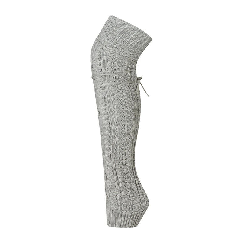 Женские гетры из плотной вязки, Уютные и стильные зимние носки до бедра с эластичной завязкой 3