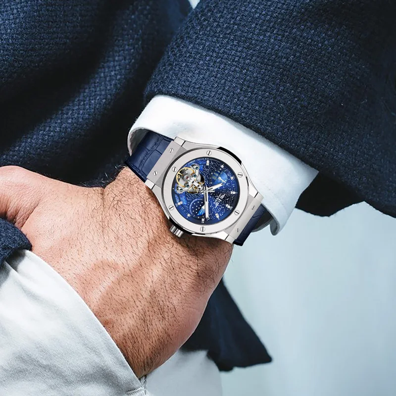 Мужские часы PINDU Design, лучший бренд класса Люкс, Модные Деловые автоматические часы, мужские водонепроницаемые механические часы Montre Homme 3