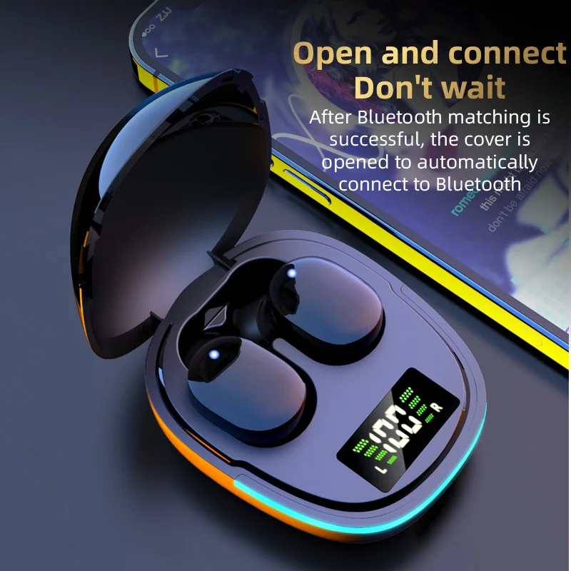 TWS Беспроводные Bluetooth Наушники Гарнитура Наушники со светодиодным дисплеем Fone Bluetooth 5.1 Шумоподавление Спортивные игровые наушники с микрофоном 3