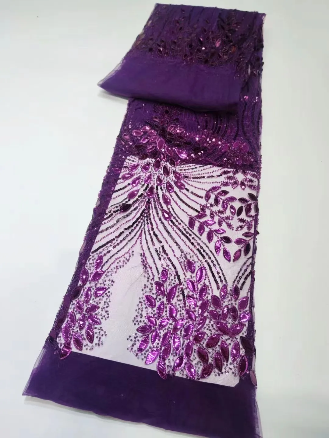 Роскошная Африканская Кружевная ткань с 3D цветочным бисером 2023, Новая Свадебная Кружевная ткань, Французская сетка с вышивкой пайетками, Тюлевое кружево для вечернего платья 0