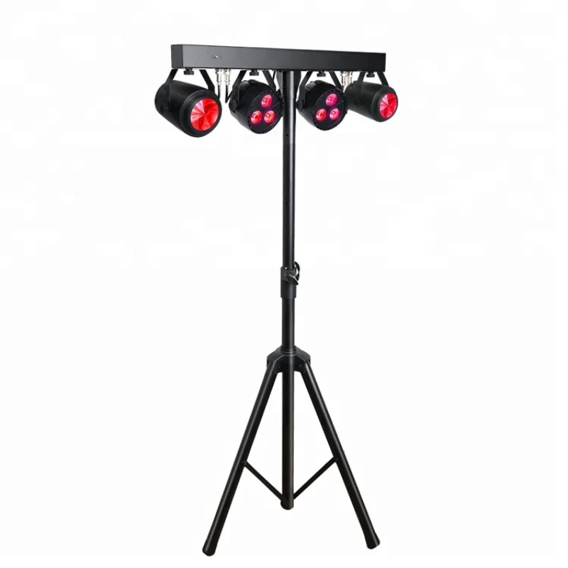 DJ Осветительное оборудование 6x4 Вт RGB UV 4в1 с номинальной мощностью и эффектом Лунного цветка, комплект с Т-образным штативом и сумкой для переноски 1