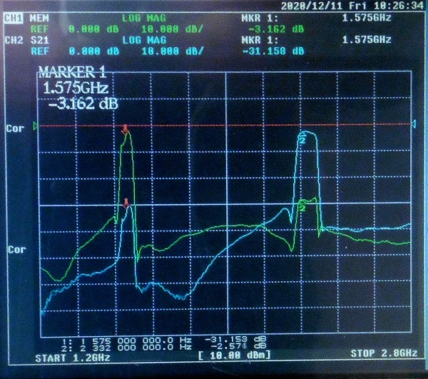Дуплексный фильтр SAW для GPS L1, разделение сигналов в радиодиапазоне XM, интерфейс SMA 1