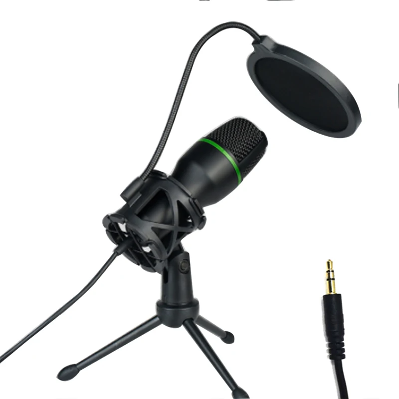 AUX 3,5 мм Конденсаторные Микрофоны Для ПК Компьютер Ноутбук Видео Пение Игровая Запись Профессиональный USB RGB Anti-Spray Microfon 1