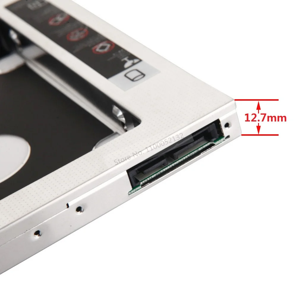 Алюминиевый 2-й Жесткий Диск HDD SSD Case Корпус Оптическая Рамка Caddy 12,7 мм SATA 3,0 для Dell N4020 N4030 N5010 M511R N5030 M5030 2