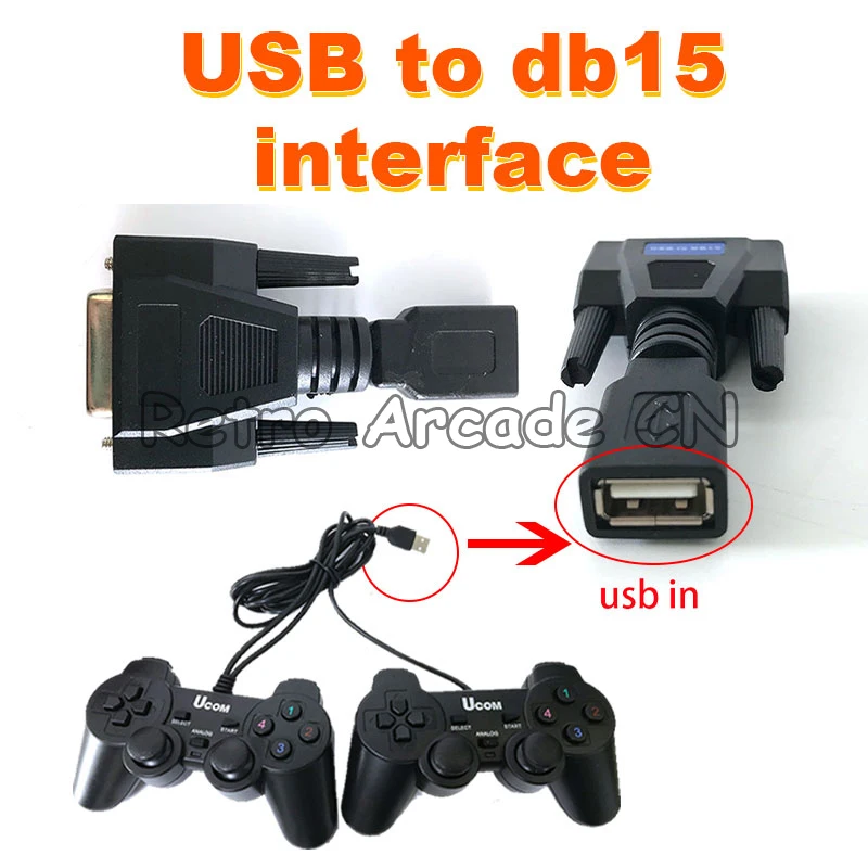 Конвертер USB в 15PIN разъем DB15 Joypad с разъемом USB-порта в 15P для игры CBOX PS3 с XBOX360 XBOXONE PS4 8 BITDO joypad 3