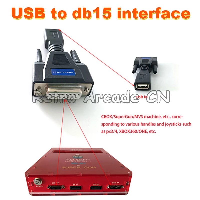 Конвертер USB в 15PIN разъем DB15 Joypad с разъемом USB-порта в 15P для игры CBOX PS3 с XBOX360 XBOXONE PS4 8 BITDO joypad 4