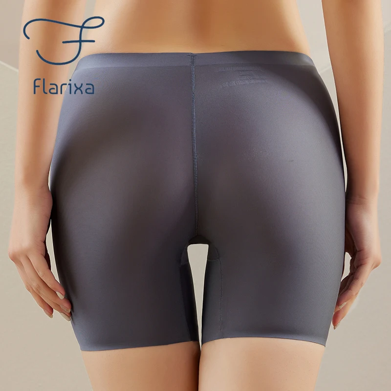 Flarixa 2 в 1, летние тонкие защитные шорты Ice Silk, крутые защитные брюки с высокой эластичностью, Бесшовные женские шорты-боксеры для женщин 0