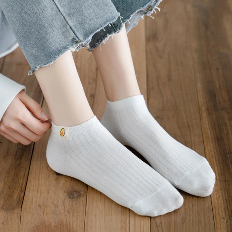 5 Пар Летних Белых женских носков Kawaii, Корейская версия, Спортивные носки с мелким вырезом, Мультяшные носки Four Seasons, Милые короткие носки-трубочки 2