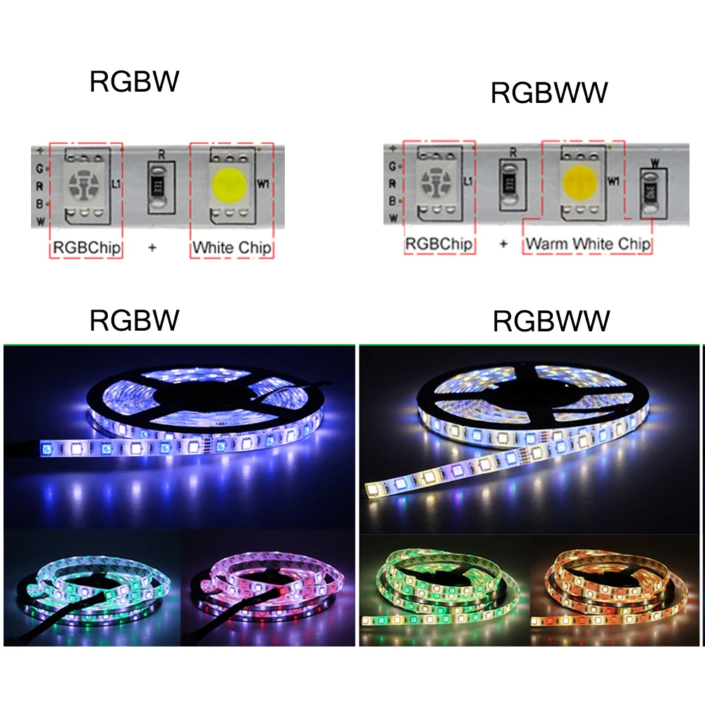 Мини Zigbee 3,0 RGBWW RGBW 5050SMD Светодиодная Лента 12 В 5 М 10 М 20 М Гибкая Лампа Для Украшения Комнаты С Регулируемой Яркостью Приложение Голосовое Управление Alexa 3