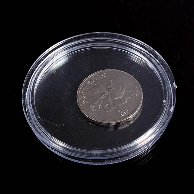 20 шт. Маленькие круглые прозрачные пластиковые капсулы для монет в коробке 26 мм и 30 мм 3