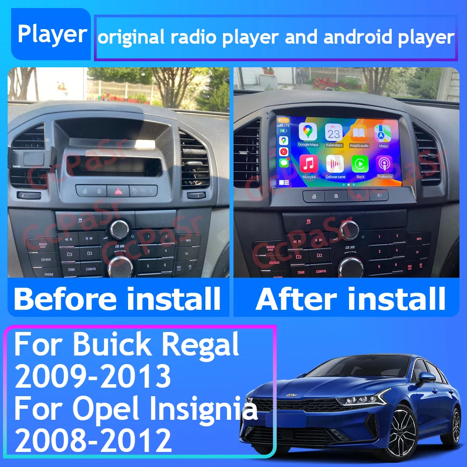 Автомобильное радио Carplay Android 13 Для Opel Insignia 2008-2012 Для Buick Regal 2009-2013 Навигация GPS Стерео 4G WiFi Без 2din DVD 1