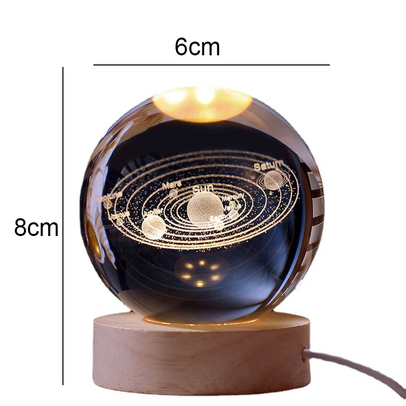 3D USB светодиодный Ночник, Светящийся Кристалл, Проектор Звездного Неба, Атмосферная Настольная лампа, Декор для спальни, Рождественский подарок ребенку На День Рождения 4
