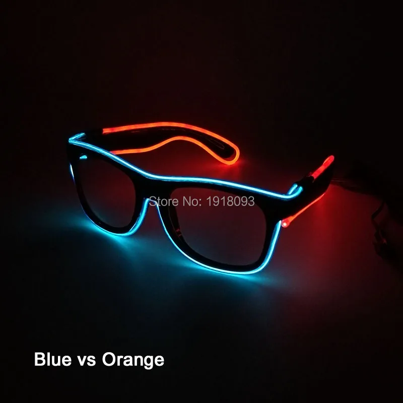 Новейшая мода, 5 стилей, двухцветная Гибкая Новинка, Освещение, EL wire, светодиодные неоновые очки для вечеринок 0