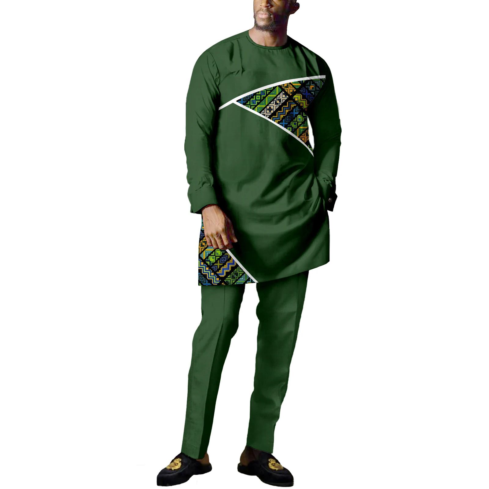 Африканская традиционная одежда для мужчин, Дашики, Свободная повседневная одежда по контракту, племенные наряды, Модный спортивный костюм, комплект из 2 предметов 4