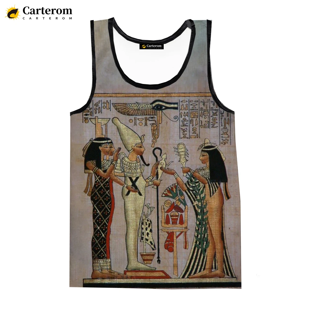 Древнеегипетский Египетский Бог Фараон Топы на бретелях Мужская одежда Harajuku Уличная одежда Негабаритные топы Рубашки без рукавов Ropa Hombre 4