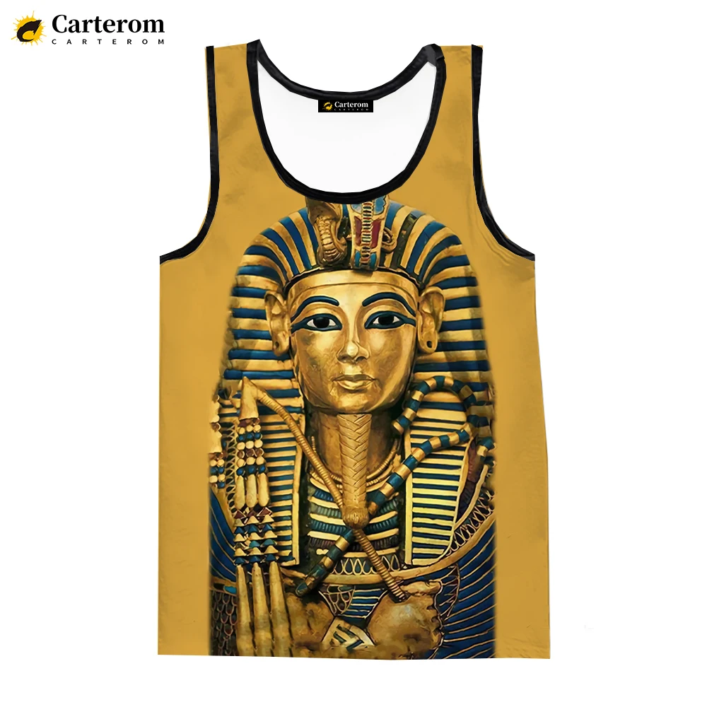 Древнеегипетский Египетский Бог Фараон Топы на бретелях Мужская одежда Harajuku Уличная одежда Негабаритные топы Рубашки без рукавов Ropa Hombre 5