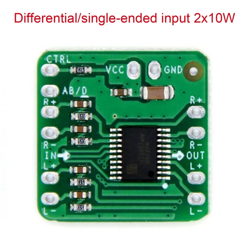 Плата дифференциального усилителя мощности 2X10 Вт, Цифровой Аудио Усилитель мощности класса D HT8697 с дифференциальным входом 3,6-8,5 В 0