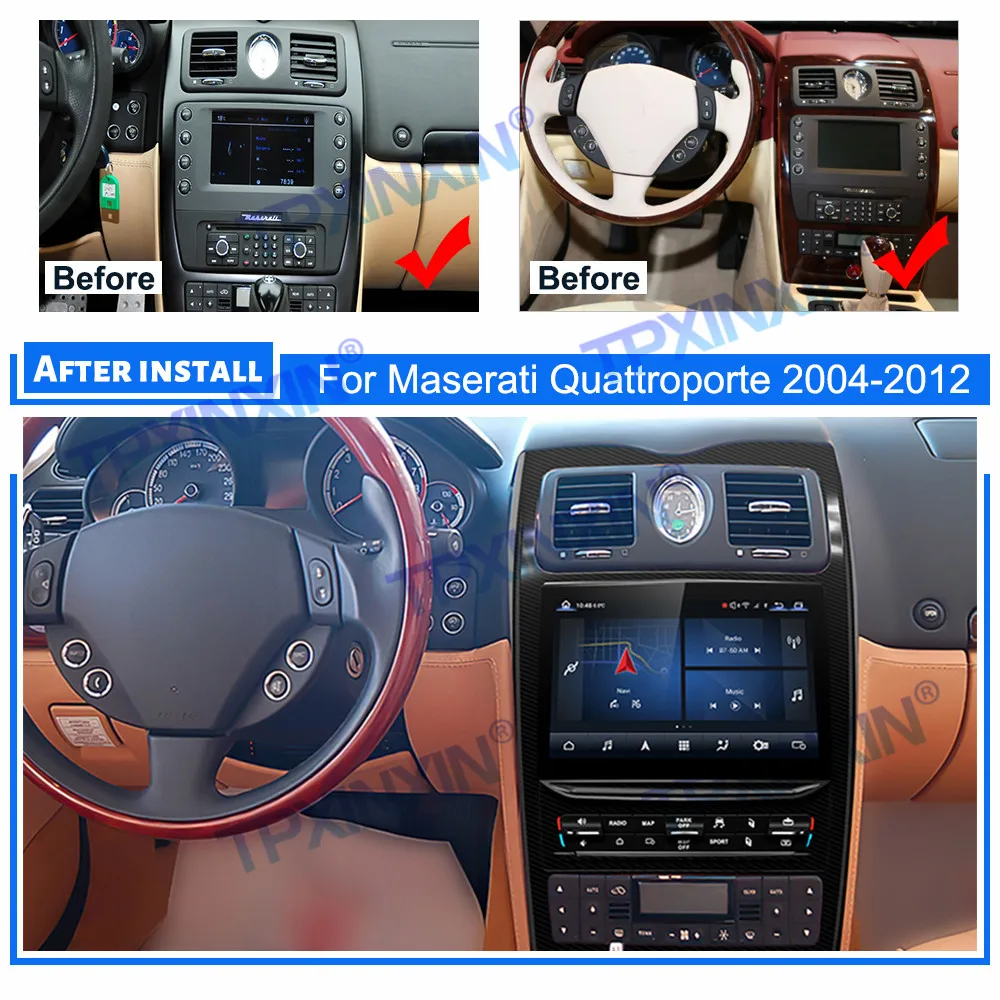 2 DinAndroid 11,0 8 + 256G Для Maserati Quattroporte 2004-2012 Автомобильный Мультимедийный Плеер Стерео GPS Навигация Радио Головное устройство Carplay 2