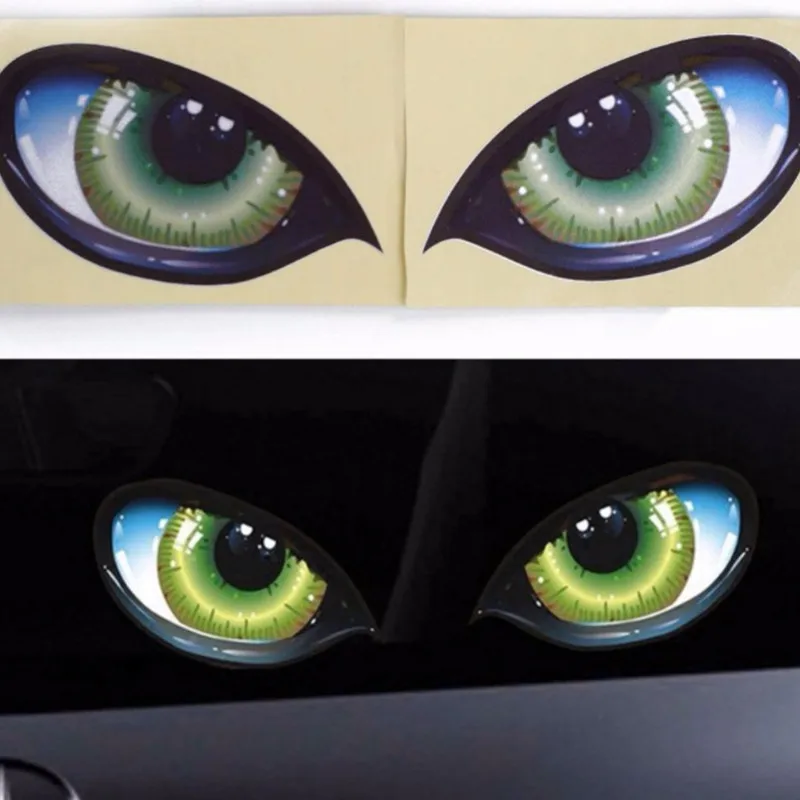 3D Стерео Светоотражающая Наклейка для автомобиля с Кошачьими глазами, Авто, Боковое Крыло, наклейки для глаз, Креативное Зеркало заднего вида 1
