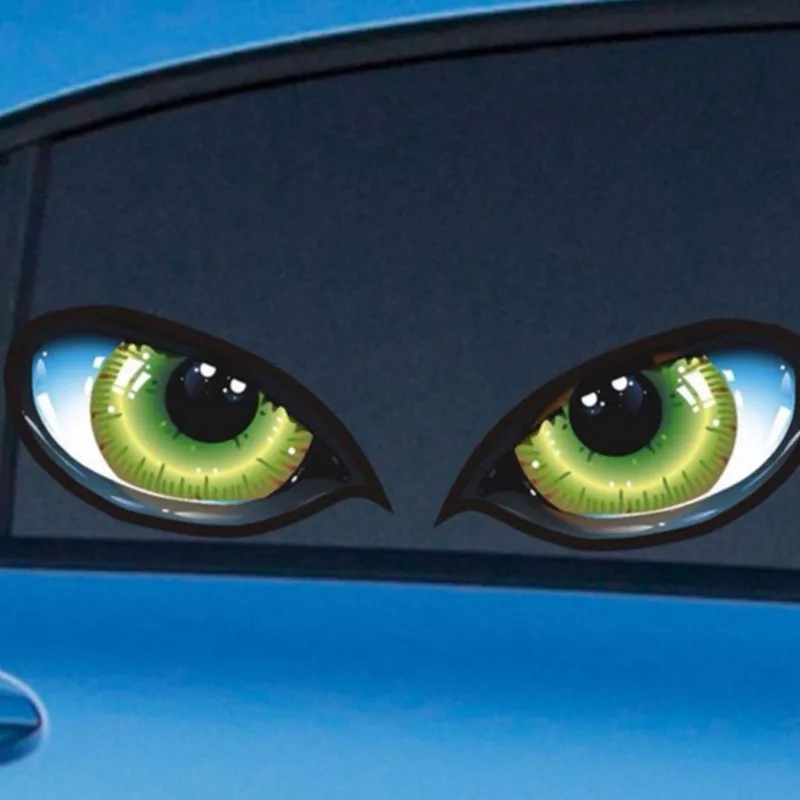 3D Стерео Светоотражающая Наклейка для автомобиля с Кошачьими глазами, Авто, Боковое Крыло, наклейки для глаз, Креативное Зеркало заднего вида 3