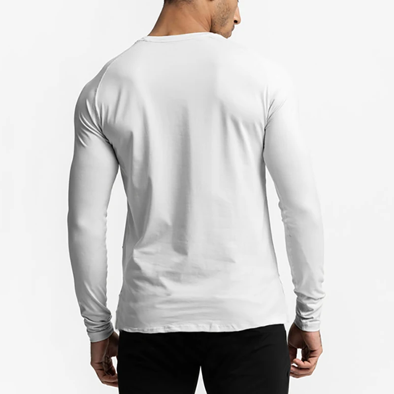 Мужская футболка для Бега, Спортивная одежда для Бодибилдинга, Быстросохнущие Компрессионные топы с длинными рукавами, Мужская облегающая футболка для Фитнеса 3
