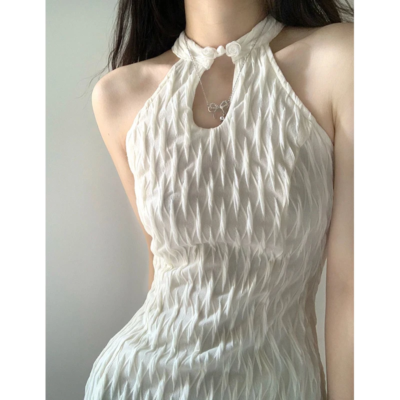 Улучшенное платье-Чонсам с пряжкой в стиле ретро, Летний дизайн, Ощущение Нишевого темперамента, Облегающее платье на бретелях с регулируемой талией 2
