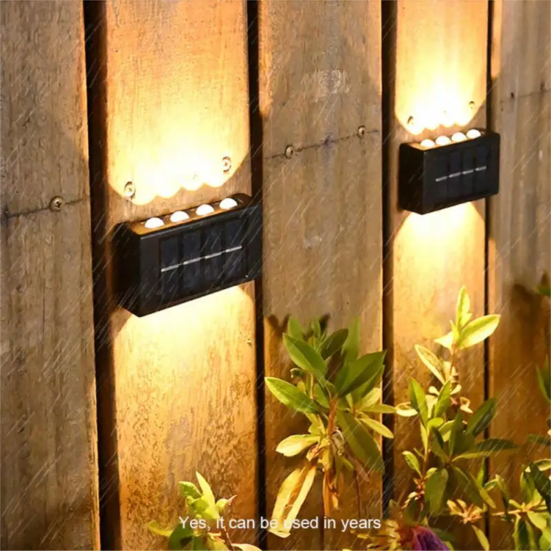 1-10 шт. Светодиодный настенный светильник на солнечной батарее, уличный Водонепроницаемый светильник на солнечной батарее, освещающий дом, сад, крыльцо, украшение двора 4