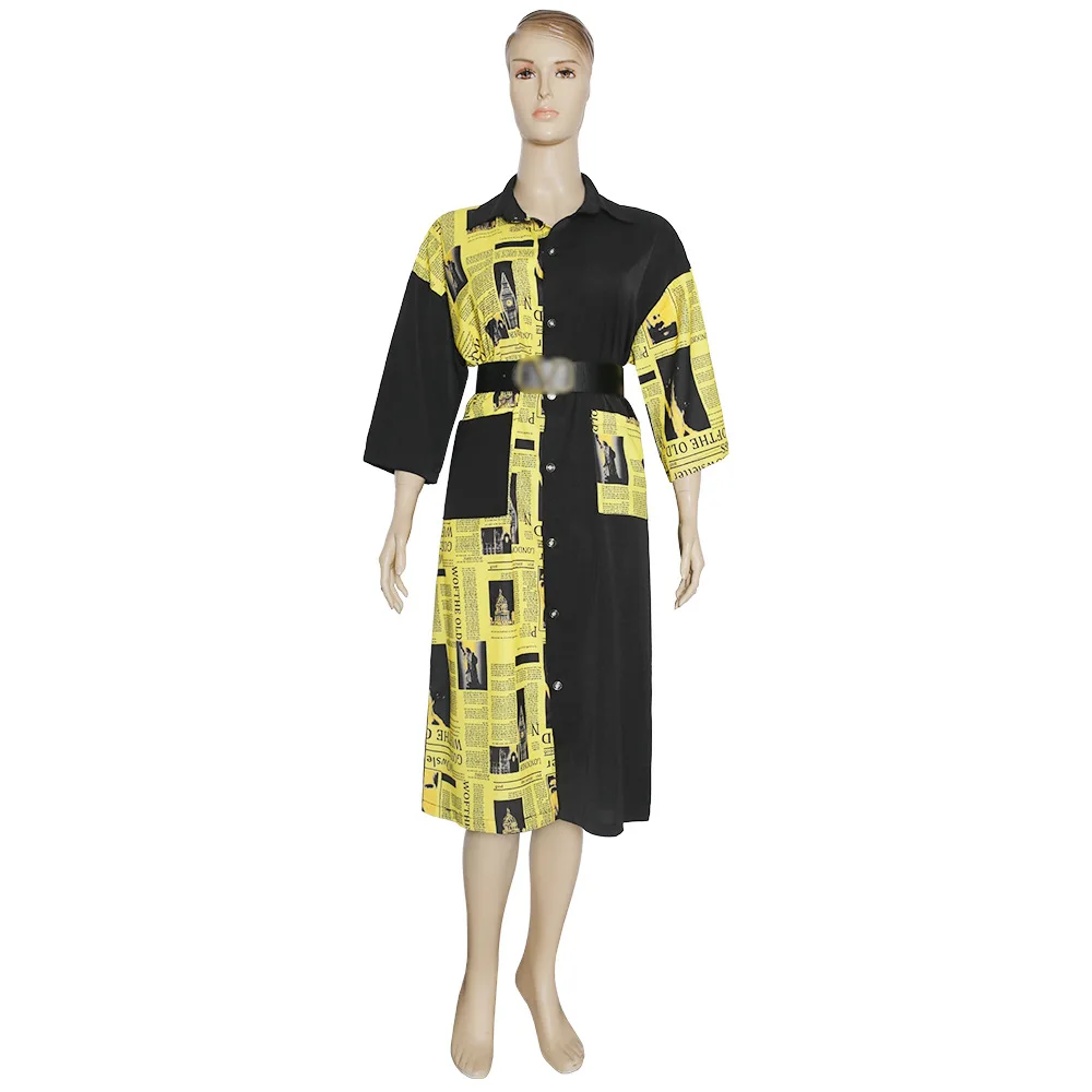 Платья с принтом в африканском стиле для женщин, Vetement Femme 2020, Платье с рукавом 3/4, Африканская одежда, Женская мода, Африканское платье-рубашка в стиле дашики 2