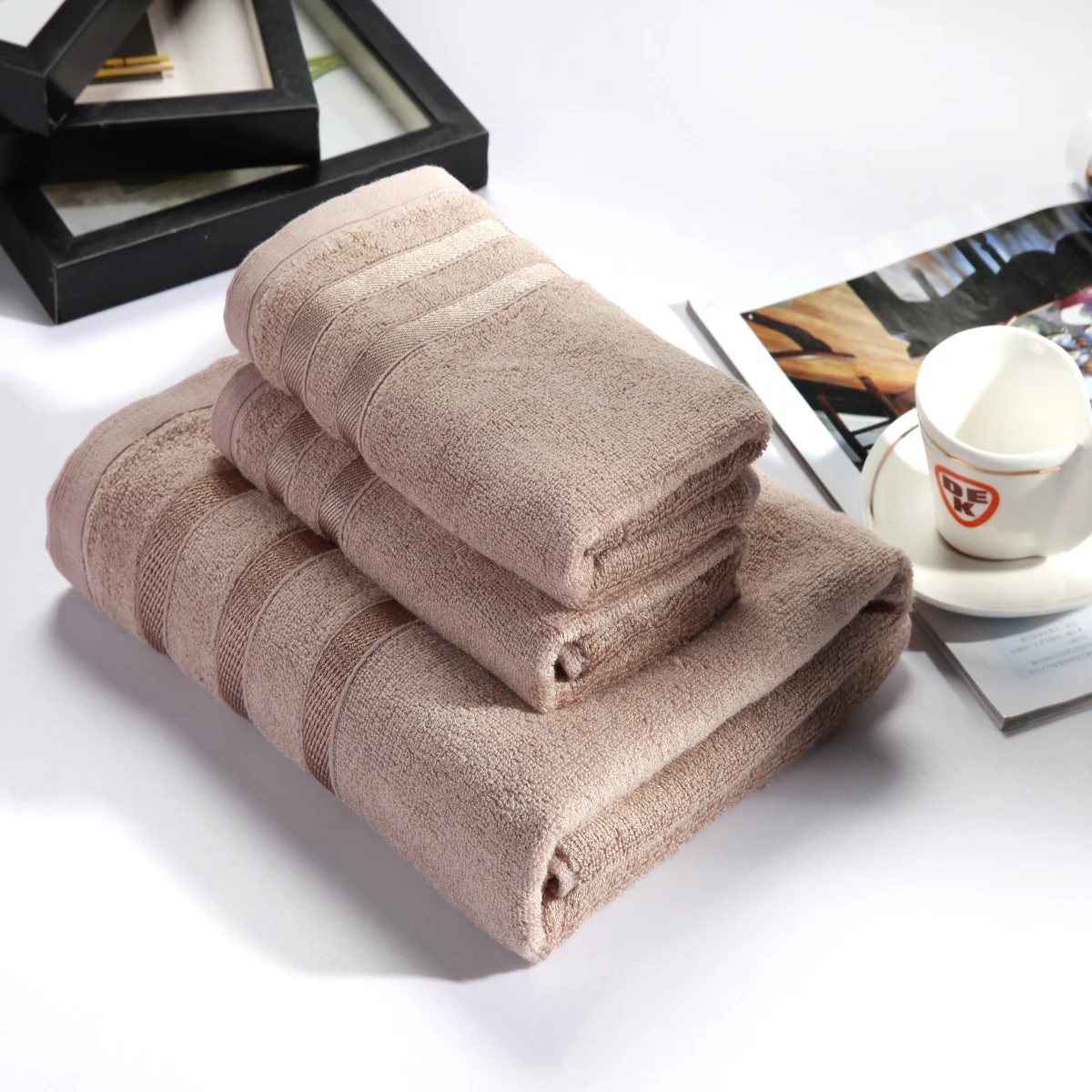 Банное полотенце из бамбукового волокна с чернилами, комплект из трех предметов 1