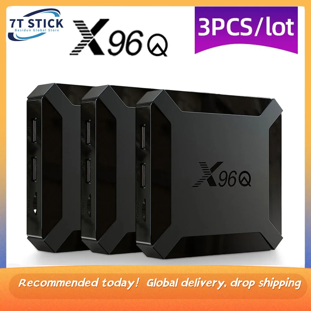 3 шт./лот X96Q Smart TV Box Android 10 Allwinner H313 телеприставка 2,4 G wifi H.265 3D 4K Медиаплеер 1G 8G 2G 16G X96 Q tvbox 0