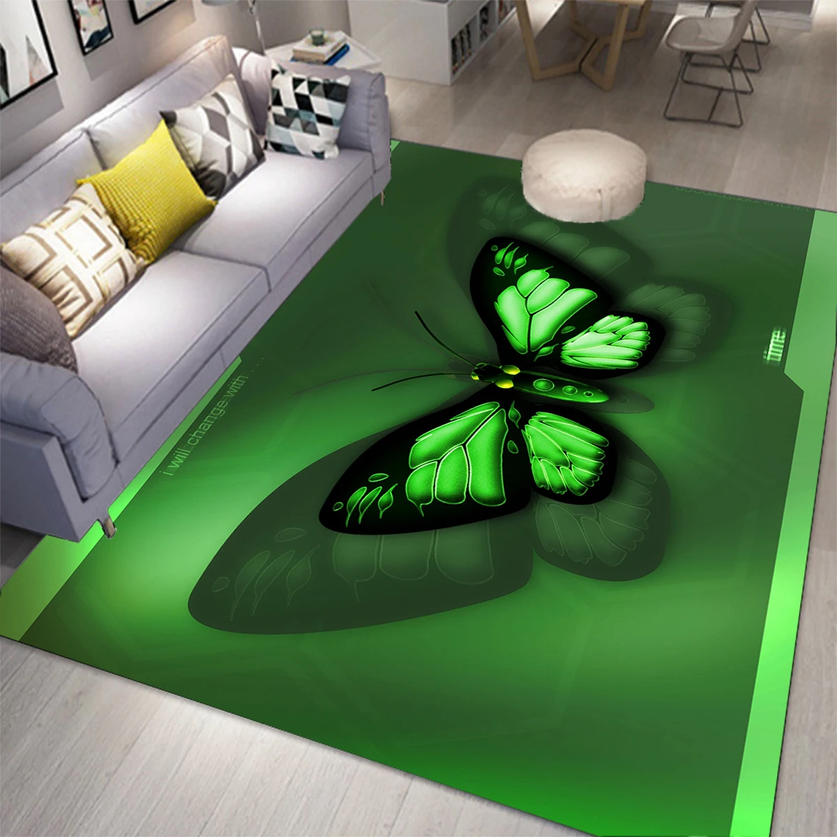 Новый ковер с бабочками, ковры с 3D печатью для гостиной, Декор для спальни, Фланелевый домашний коврик для пола, коврики с бабочками 2