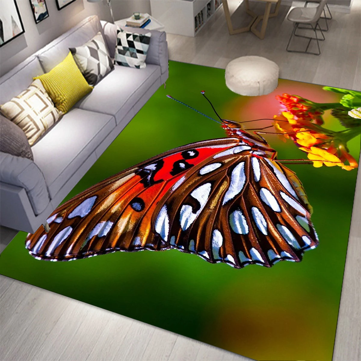 Новый ковер с бабочками, ковры с 3D печатью для гостиной, Декор для спальни, Фланелевый домашний коврик для пола, коврики с бабочками 5