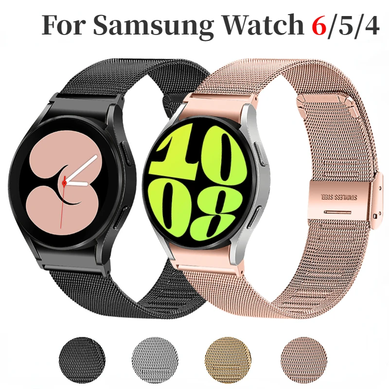 Миланский Металлический Ремешок для Samsung Galaxy Watch 4 6 Classic 46 мм 42 мм 47 мм 43 мм Без Зазора Браслет для Galaxy Watch 6/5/4 44 мм 40 мм 0