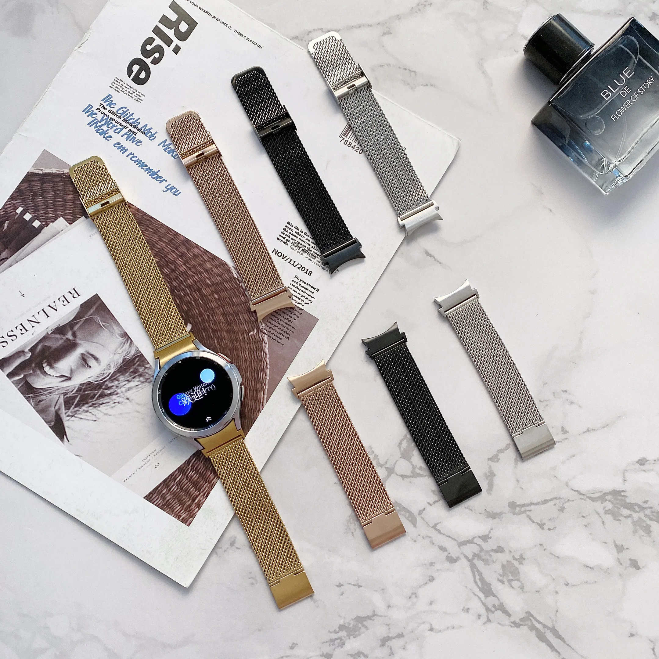 Миланский Металлический Ремешок для Samsung Galaxy Watch 4 6 Classic 46 мм 42 мм 47 мм 43 мм Без Зазора Браслет для Galaxy Watch 6/5/4 44 мм 40 мм 5