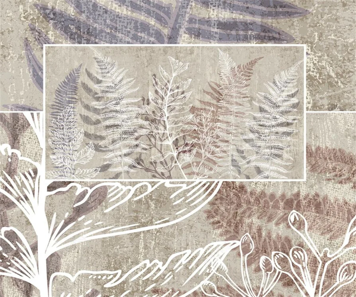 обои для рабочего стола, скандинавский современный простой легкий роскошный рисунок линий листьев растений, ретро обои на заказ papel de parede 3
