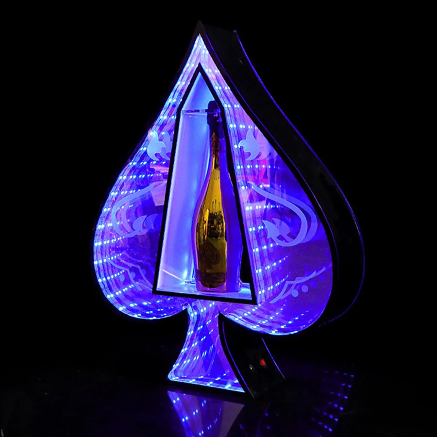 3D Бесконечный зеркальный туннель, Светодиодная подставка для бутылок, Акриловый Глорификатор для шампанского, Вина, Глорификатор для бутылок со светодиодной подсветкой 2