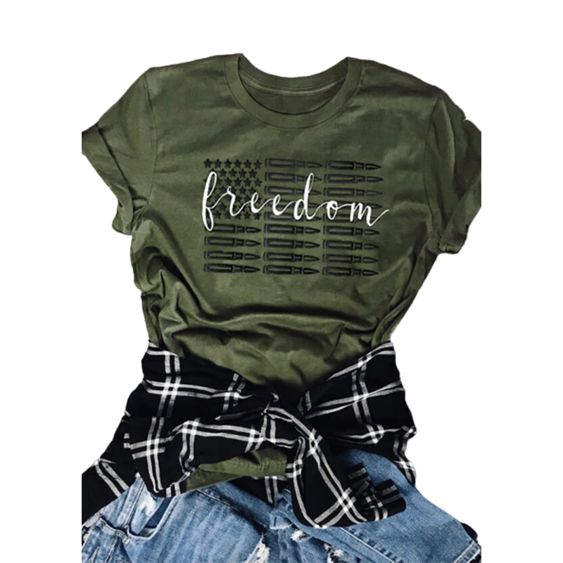 Женская футболка с принтом американского флага, патриотическая футболка в полоску со звездами США, Летние футболки с рисунком Свободы, футболка с коротким рукавом от 4 июля 1