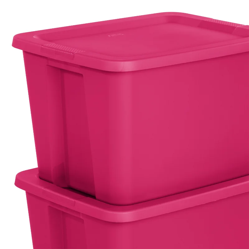Пластиковая коробка-тоут объемом 18 галлонов, цвет фуксии, набор из 8 штук 1