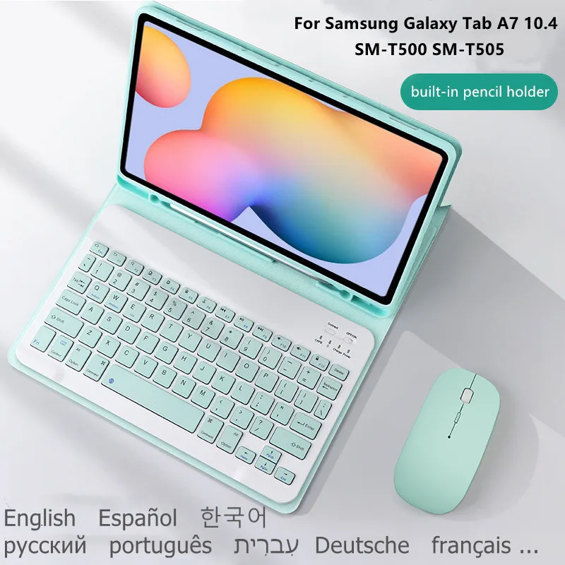 Чехол-клавиатура с клавиатурой для Samsung Galaxy Tab A7 10,4 SM-T500 SM-T505 T500 T505 Чехол Funda для Tab A7 2020 Магнитный чехол 2