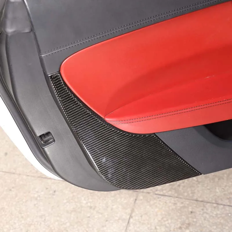 Наклейки для внутренней отделки дверной панели автомобиля из мягкого углеродного волокна Для Jaguar F-TYPE 2013-2022 Аксессуары для интерьера Авто 2