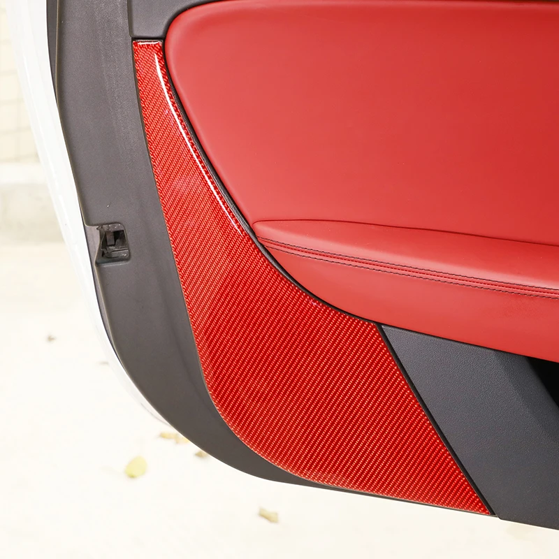 Наклейки для внутренней отделки дверной панели автомобиля из мягкого углеродного волокна Для Jaguar F-TYPE 2013-2022 Аксессуары для интерьера Авто 4