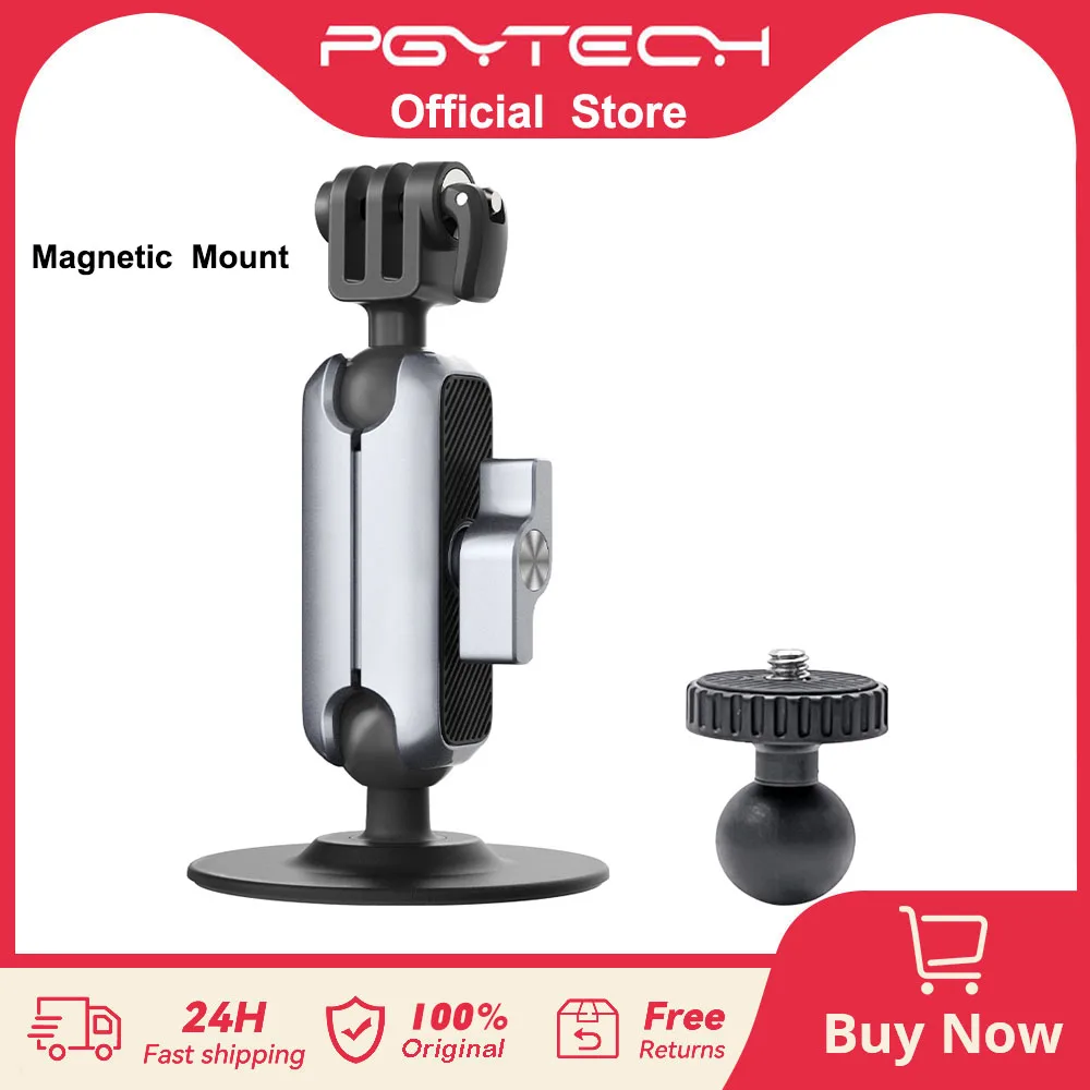 Магнитное крепление PGYTECH для экшн-камеры, мощное магнитное крепление с вращающимися на 360 ° двойными шаровыми головками для OSMO Action 3 0